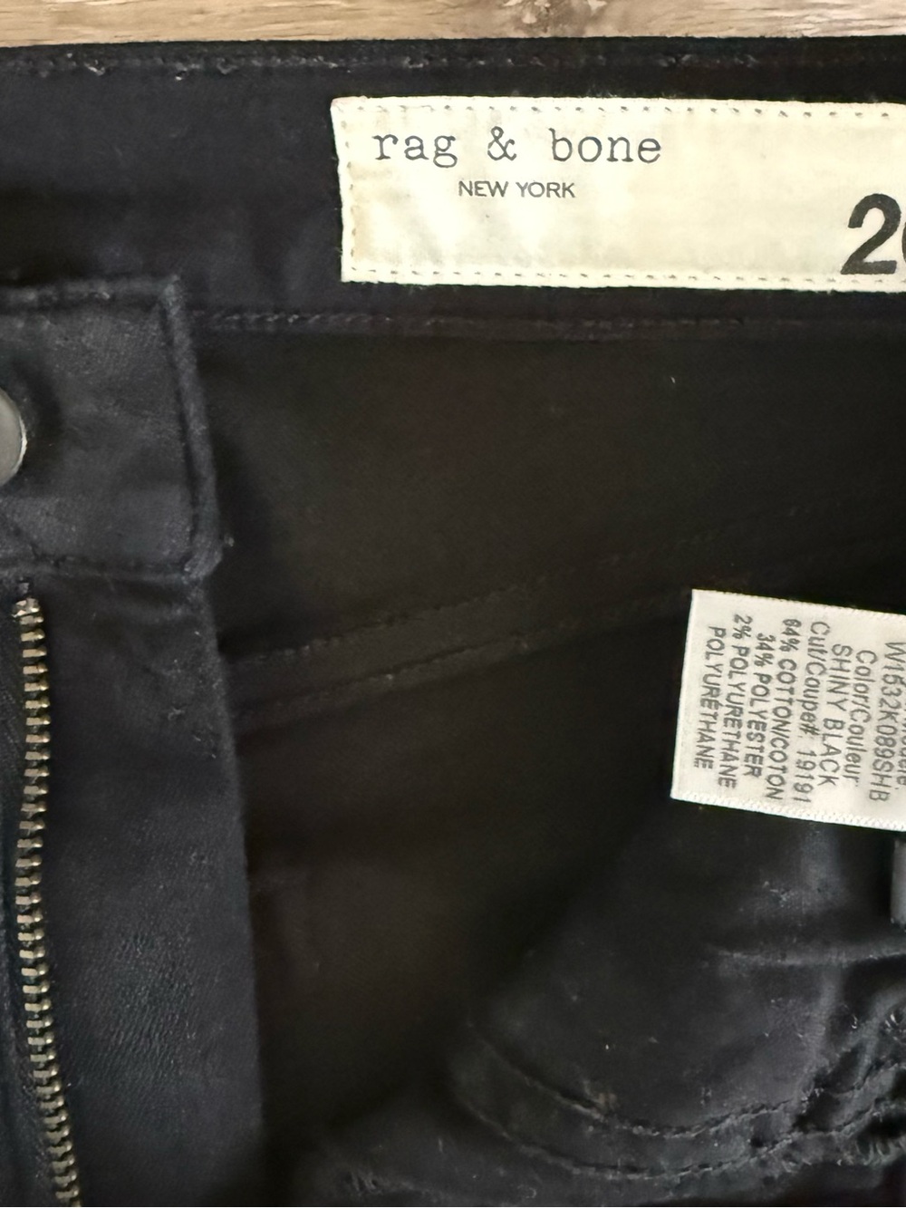 rag & bone Black Coated High-Rise Skinny Jeans - Picture 2 of 5